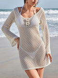 Crochet Backless Beach Cover-Up Dress