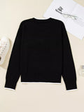 Contrast Trim Bow Accent Holiday Cropped Sweater