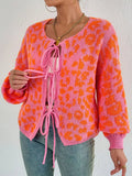 Leopard Tie Front Cardigan