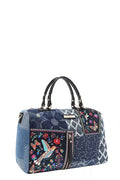 Floral Denim Tote Bag