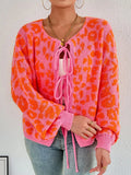 Leopard Tie Front Cardigan