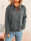 Lace Up Long Sleeve Sweater