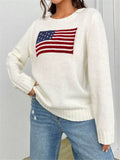 Fish Contrast Trim Round Neck Sweater