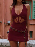 Cutout Halter Neck Mini Dress