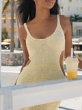 Backless Cutout Scoop Neck Cover-Up Dress