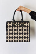 David Jones Argyle Pattern PU Leather Handbag \