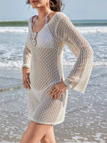 Crochet Backless Beach Cover-Up Dress