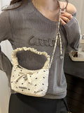 Bow Ruched Strap Crossbody Bag