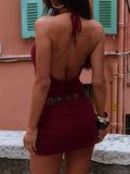 Cutout Halter Neck Mini Dress
