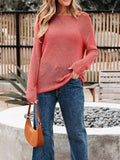 Crochet Hollow Out Long Sleeve Knit Top