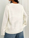 Fish Contrast Trim Round Neck Sweater