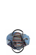 Blue Floral Denim Tote Bags
