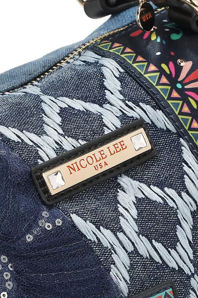 Stylish Floral Denim Tote Bag for Women
