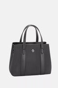 David Jones Canvas Handbag with Leather Trim