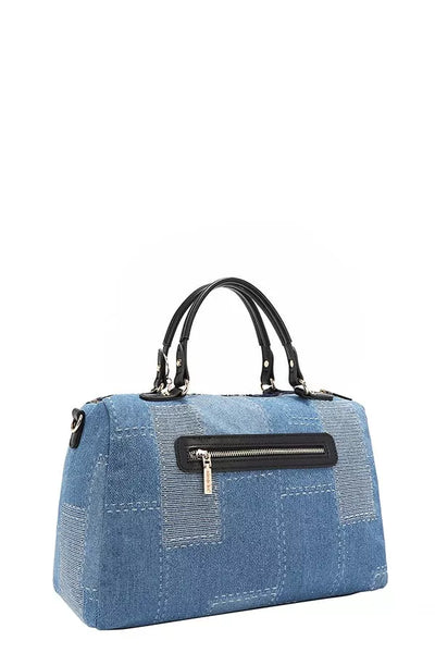 Blue Floral Denim Tote Bags