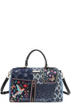 Floral Denim Tote Bag